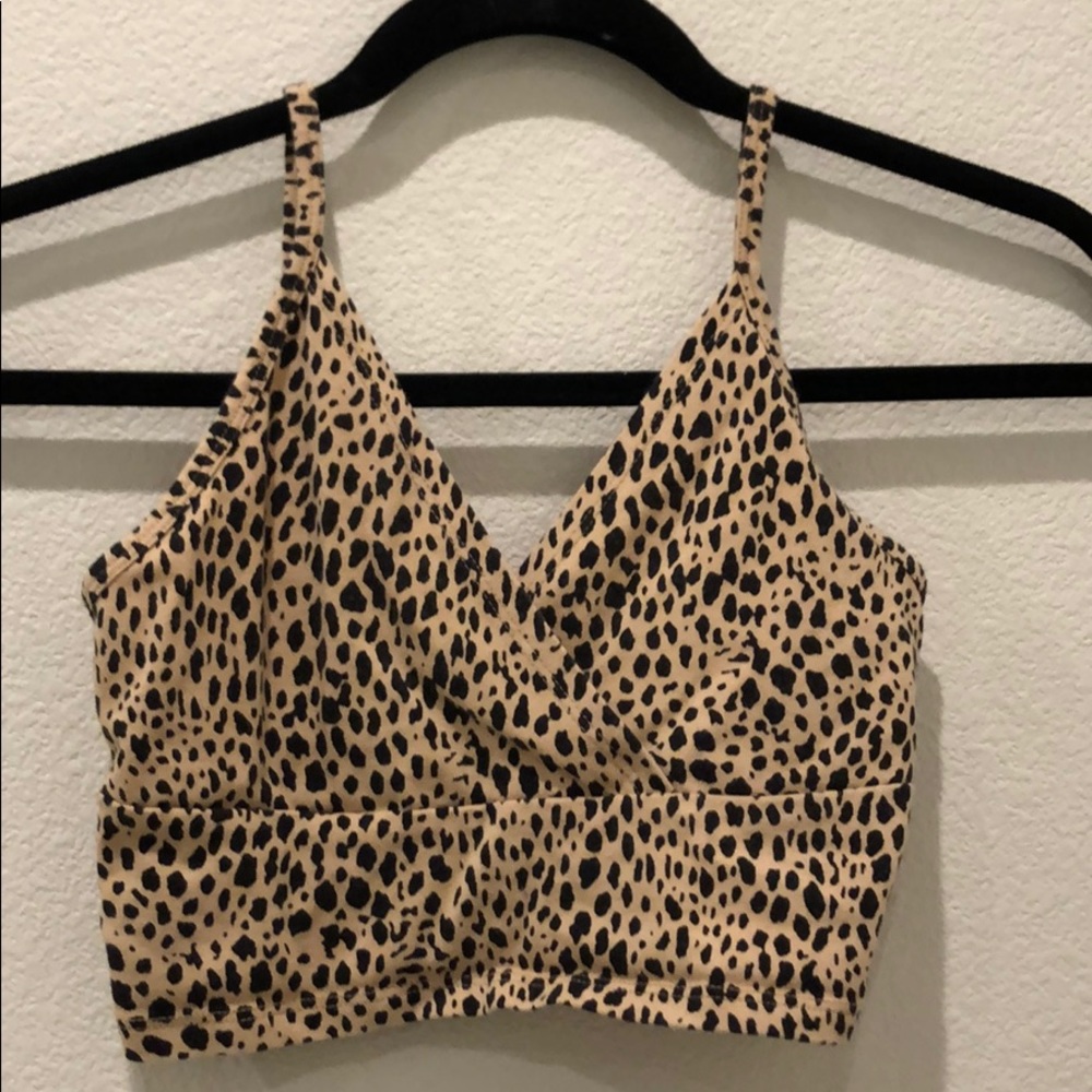 Brandy Melville crop cheetah print top